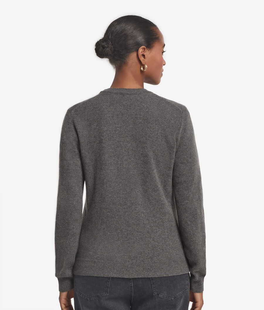 maglione girocollo in cashmere ultra morbido a maniche lunghe