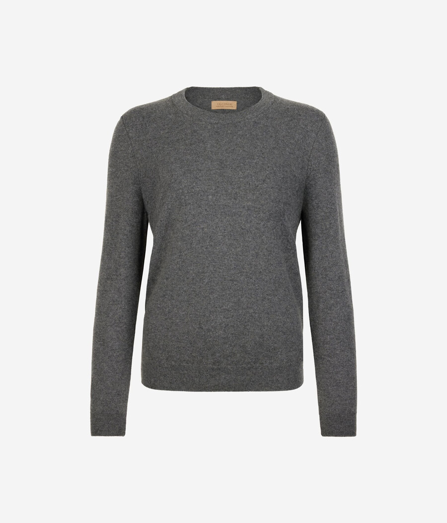 maglione girocollo in cashmere ultra morbido a maniche lunghe