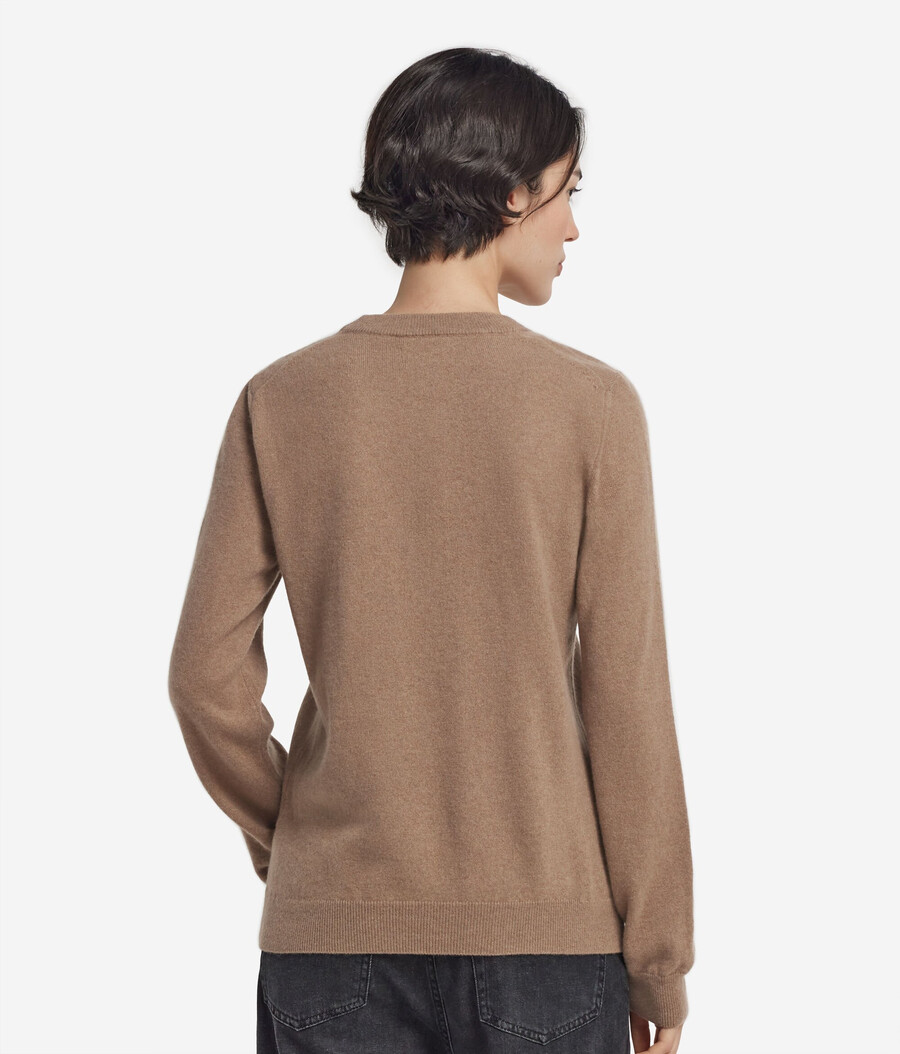 maglione girocollo in cashmere ultra morbido a maniche lunghe