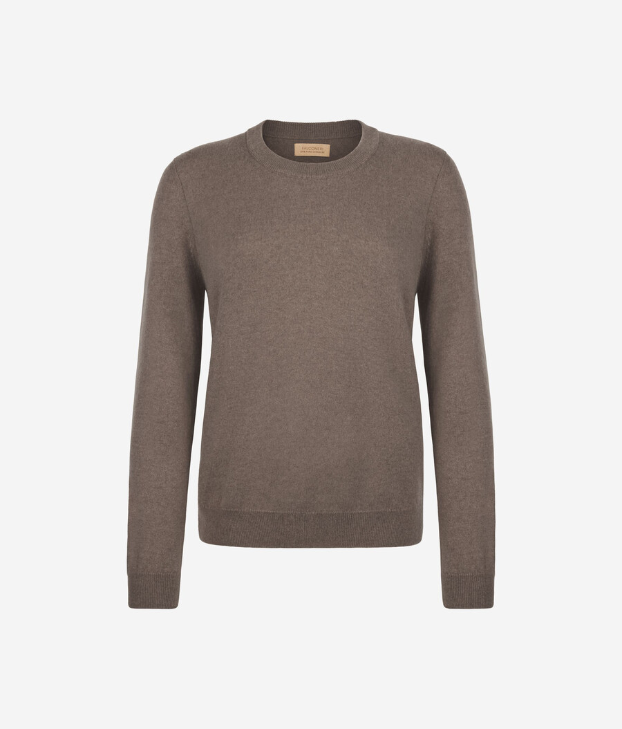 maglione girocollo in cashmere ultra morbido a maniche lunghe