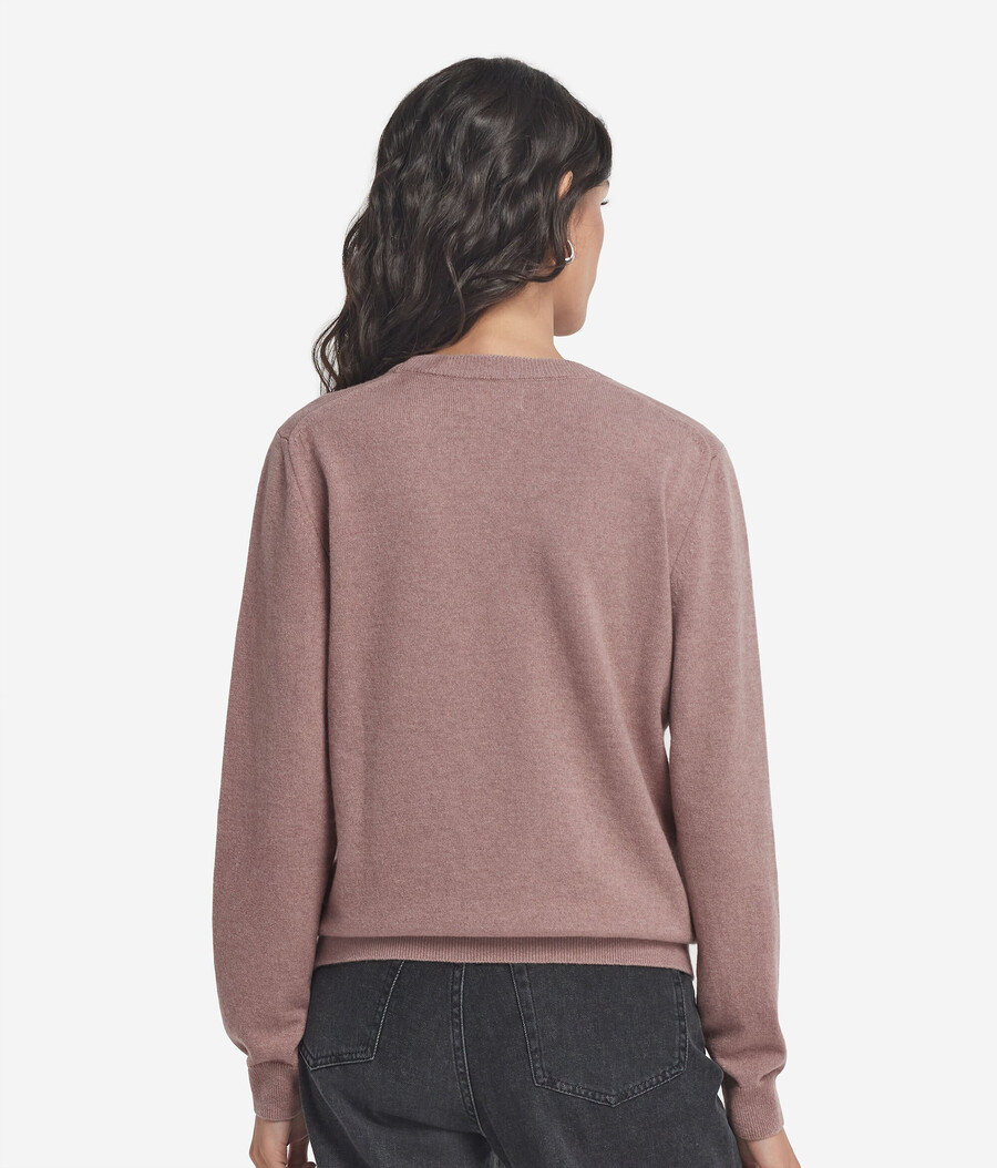 maglione girocollo in cashmere ultra morbido a maniche lunghe