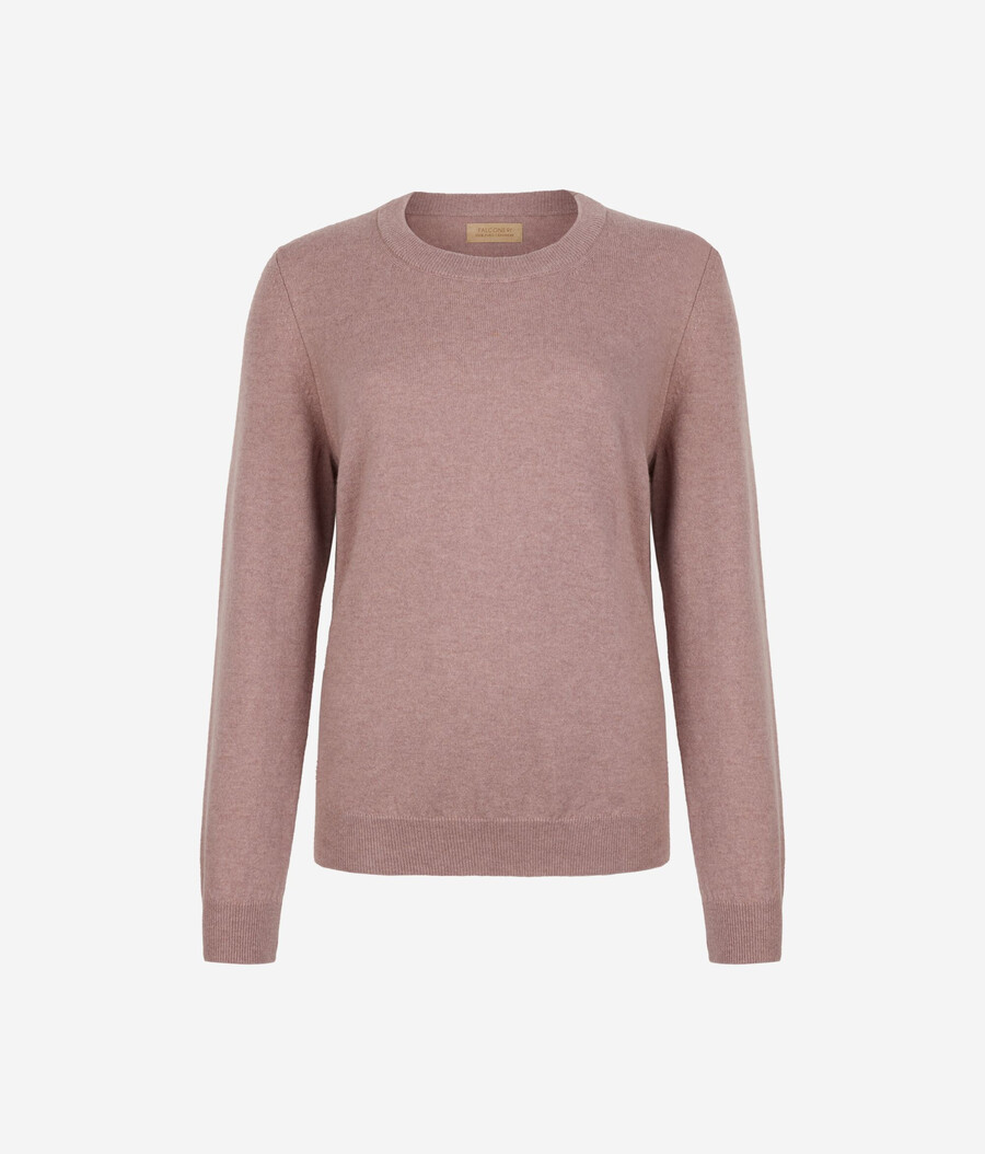 maglione girocollo in cashmere ultra morbido a maniche lunghe