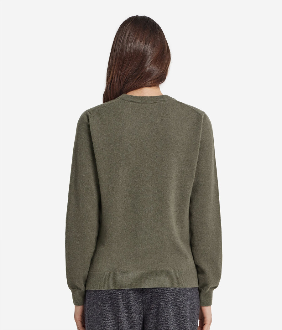 maglione girocollo in cashmere ultra morbido a maniche lunghe