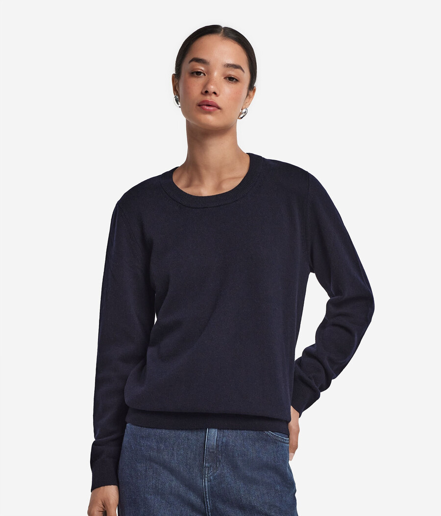 maglione girocollo in cashmere ultra morbido a maniche lunghe