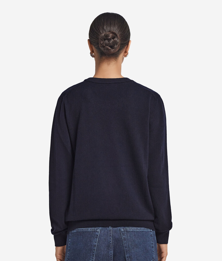 maglione girocollo in cashmere ultra morbido a maniche lunghe