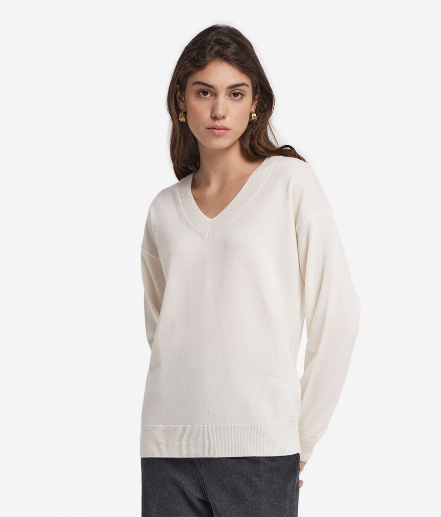 maglione con scollo a v in cashmere ultra morbido