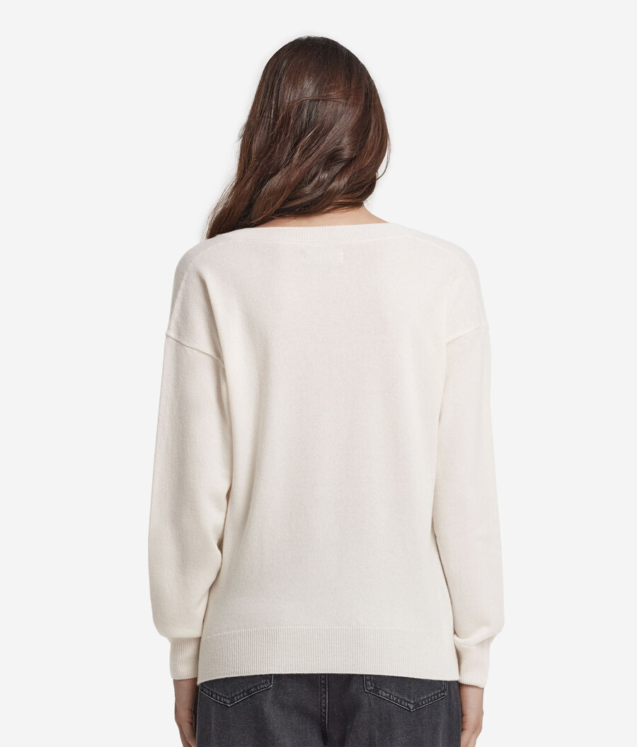 maglione con scollo a v in cashmere ultra morbido