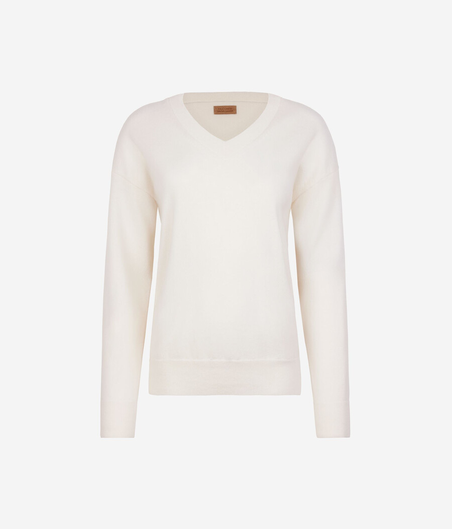 maglione con scollo a v in cashmere ultra morbido