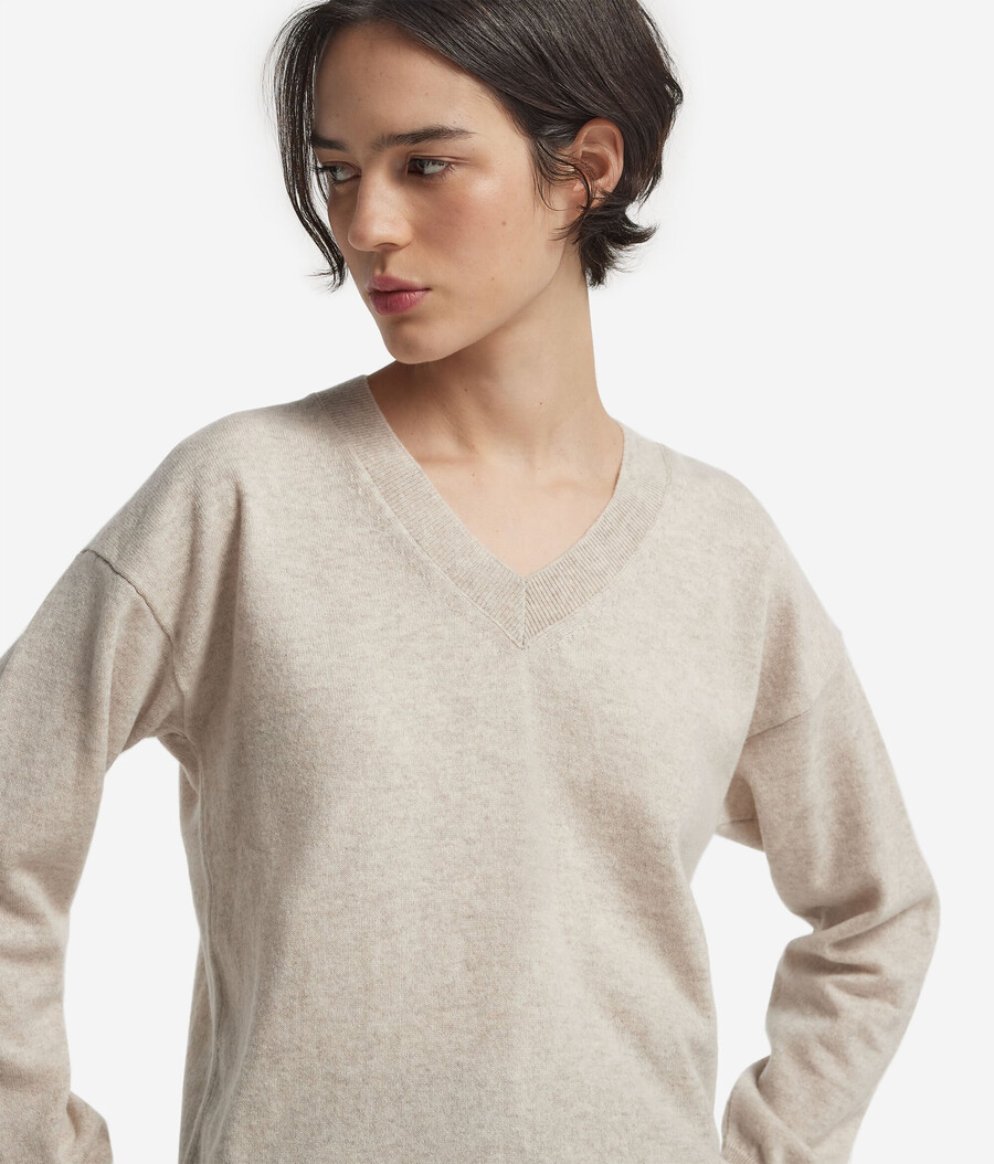 maglione con scollo a v in cashmere ultra morbido