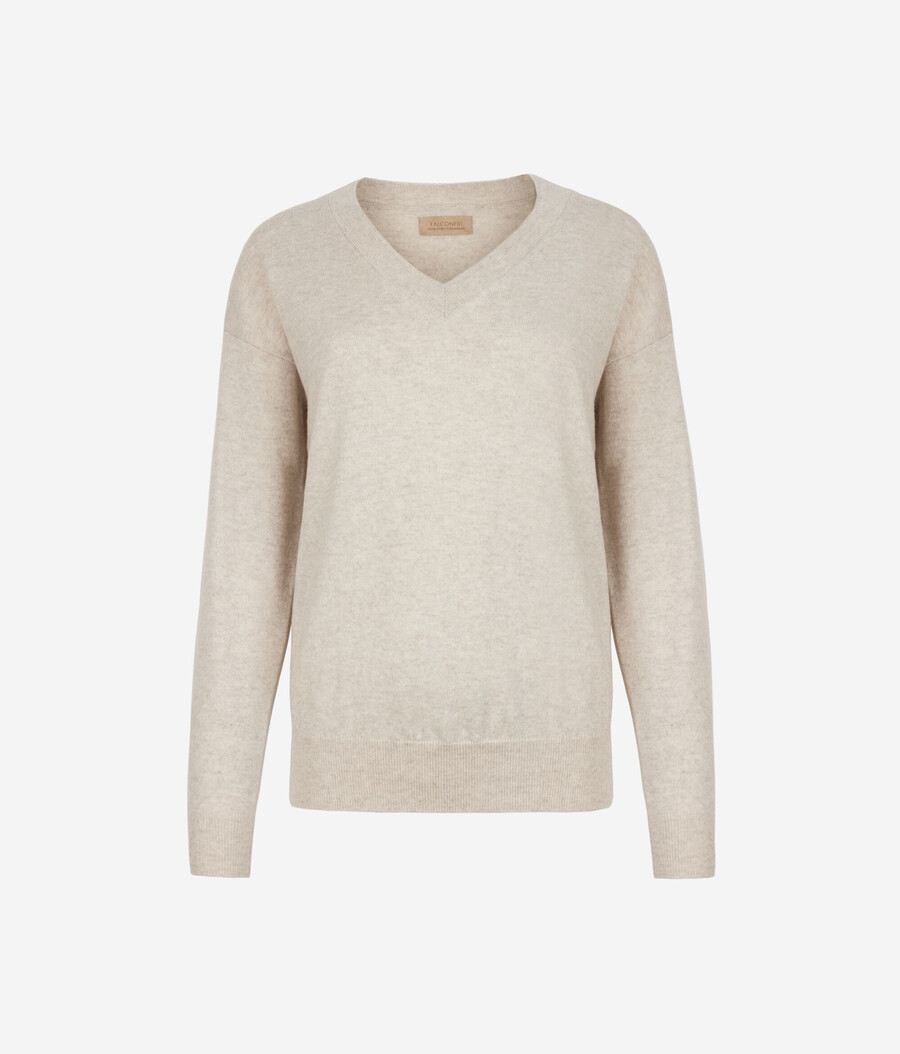 maglione con scollo a v in cashmere ultra morbido