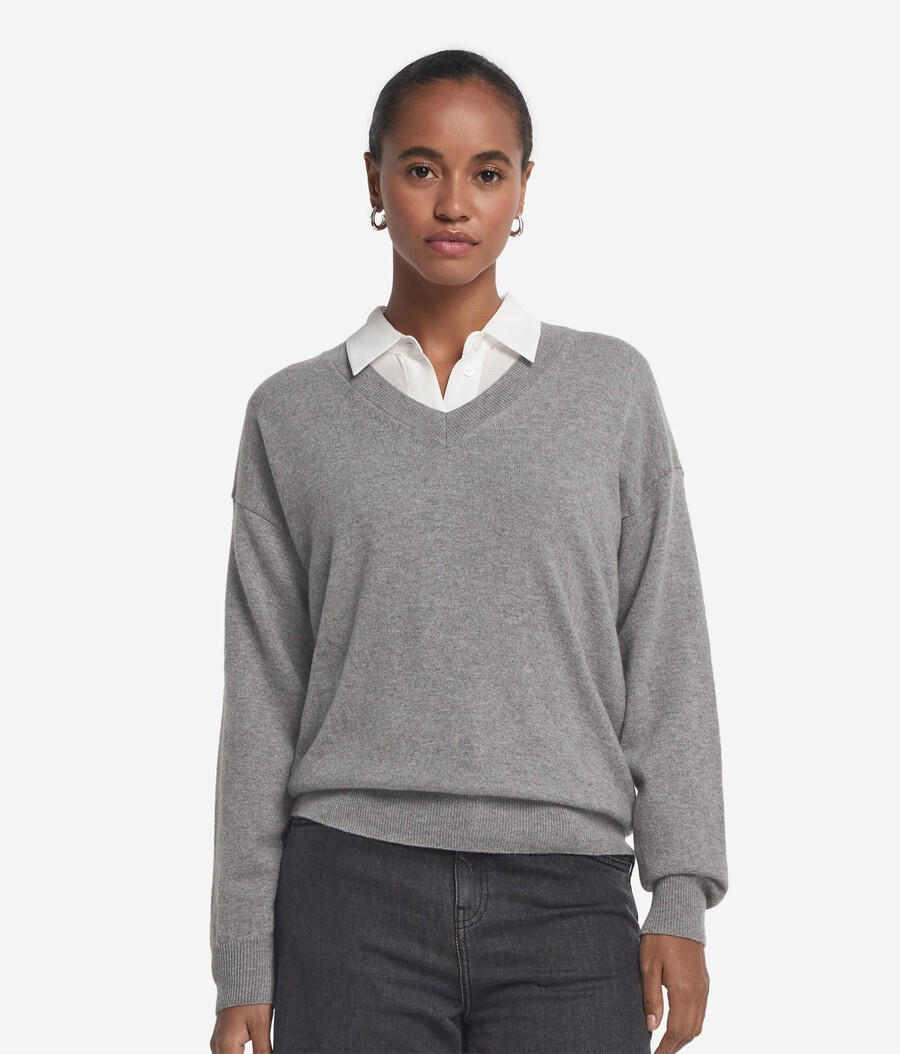 maglione con scollo a v in cashmere ultra morbido