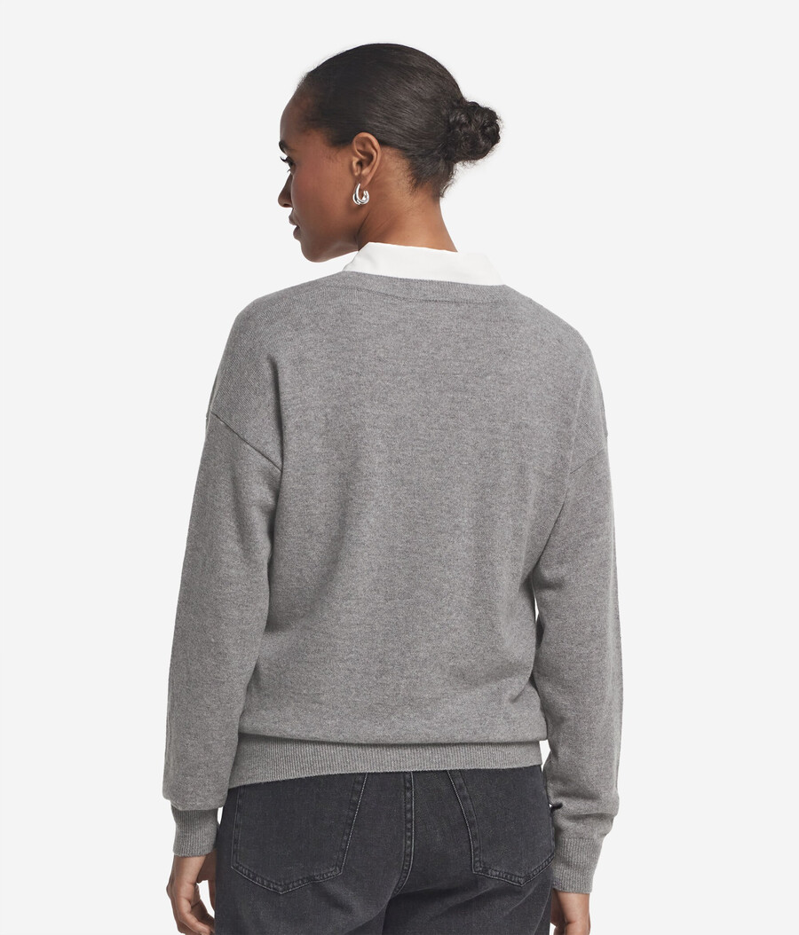 maglione con scollo a v in cashmere ultra morbido