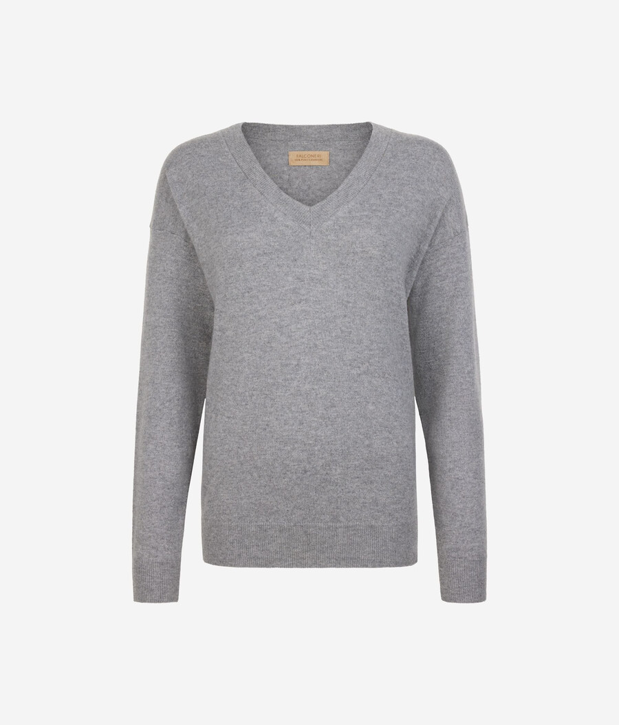 maglione con scollo a v in cashmere ultra morbido