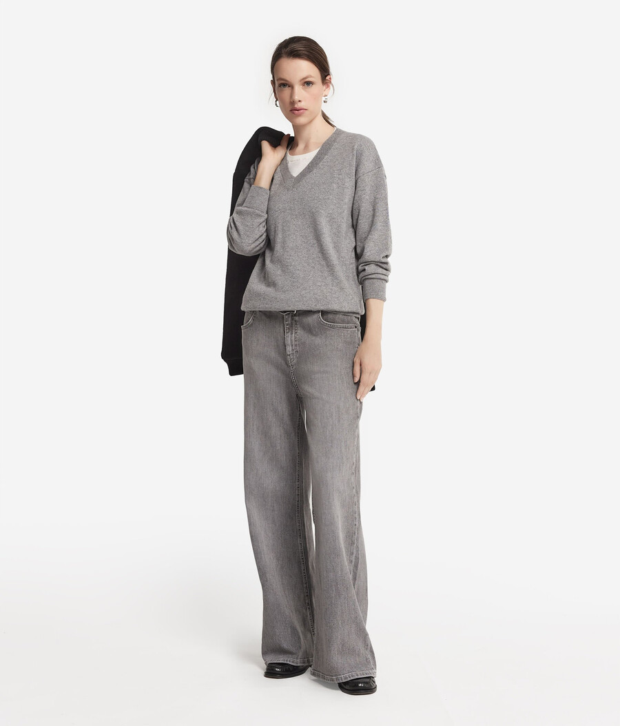 maglione con scollo a v in cashmere ultra morbido