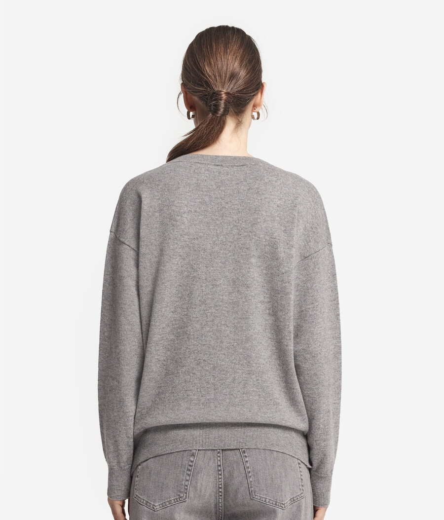 maglione con scollo a v in cashmere ultra morbido