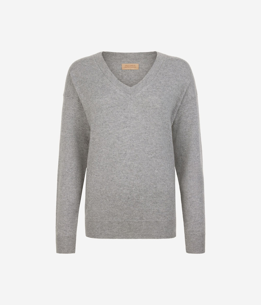 maglione con scollo a v in cashmere ultra morbido