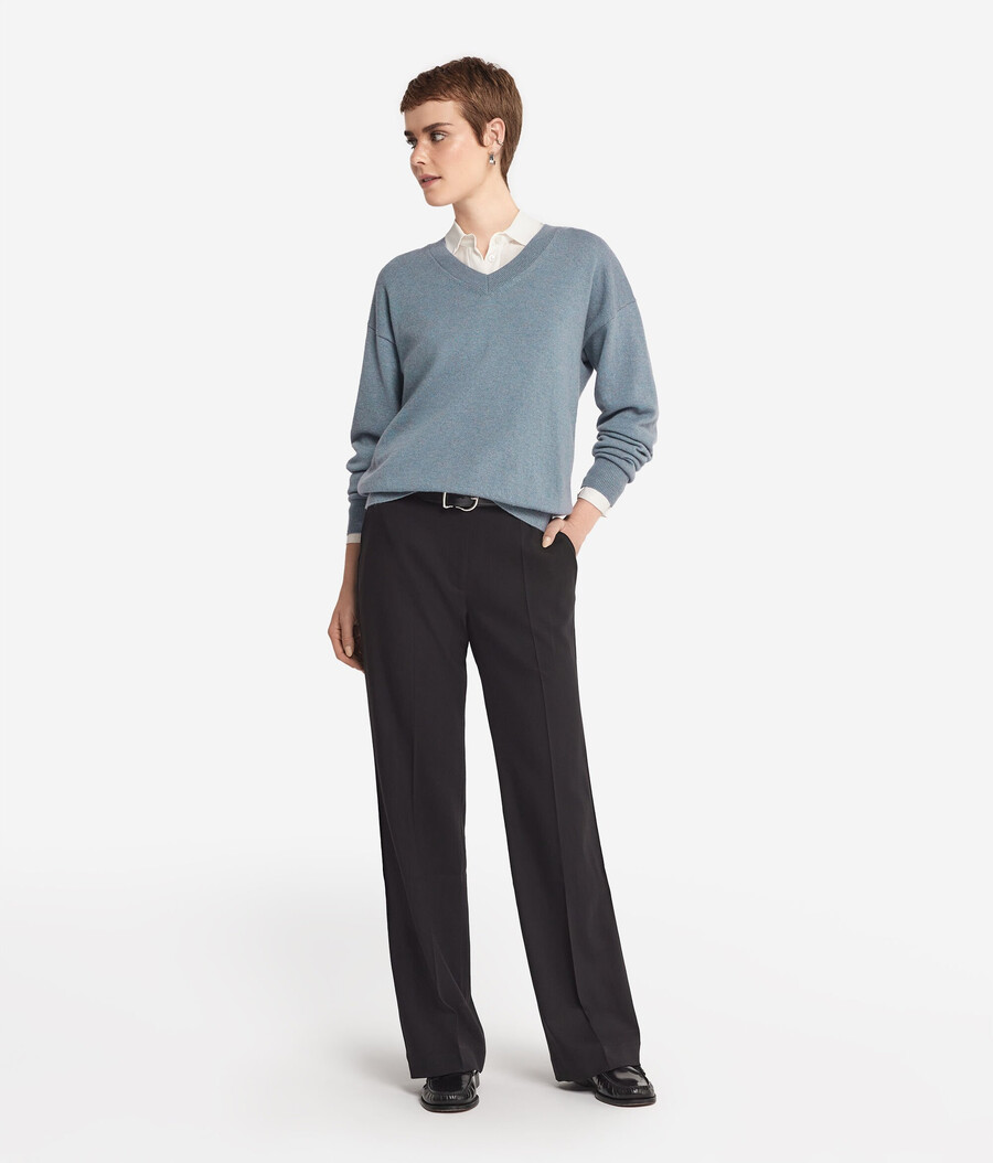 maglione con scollo a v in cashmere ultra morbido