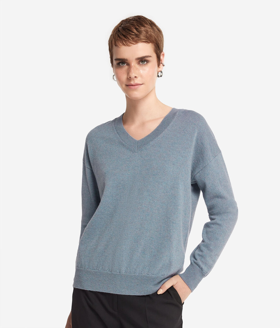 maglione con scollo a v in cashmere ultra morbido