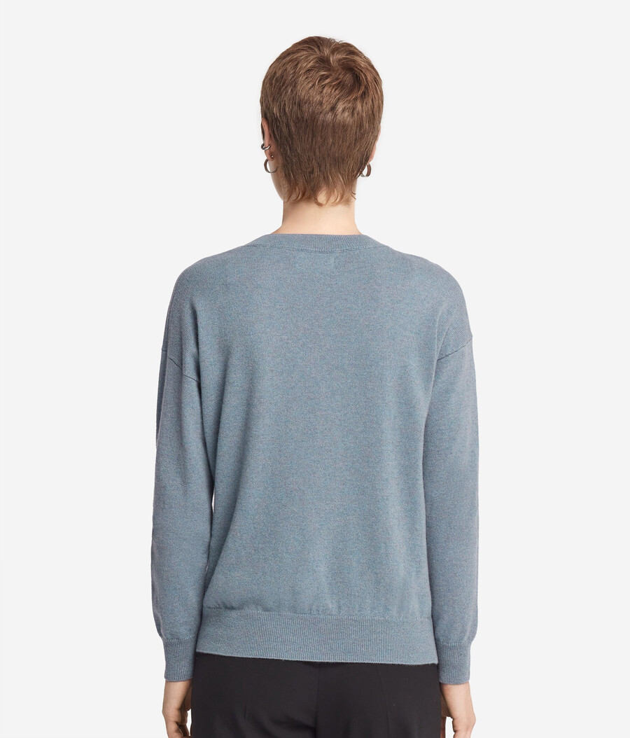 maglione con scollo a v in cashmere ultra morbido
