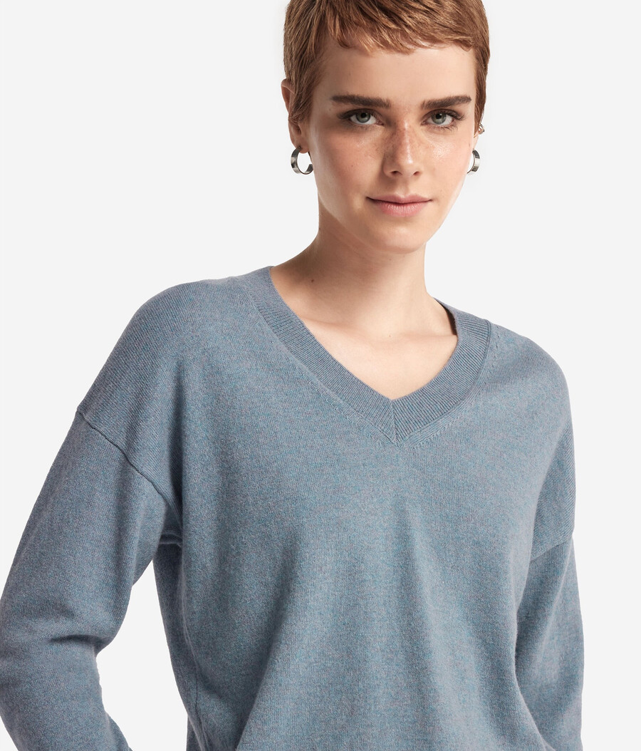 maglione con scollo a v in cashmere ultra morbido