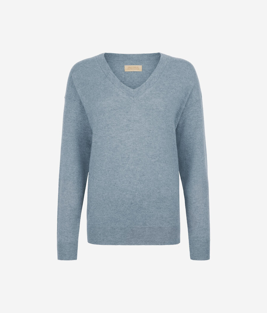 maglione con scollo a v in cashmere ultra morbido