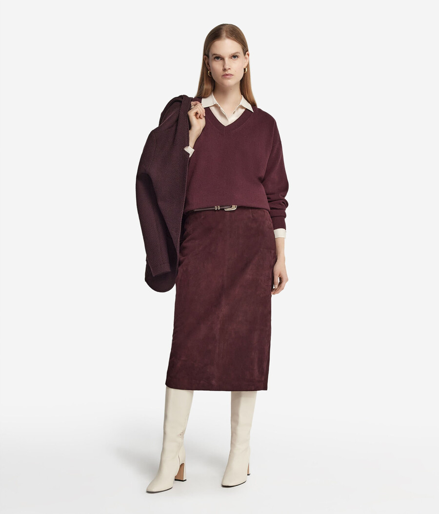 maglione con scollo a v in cashmere ultra morbido