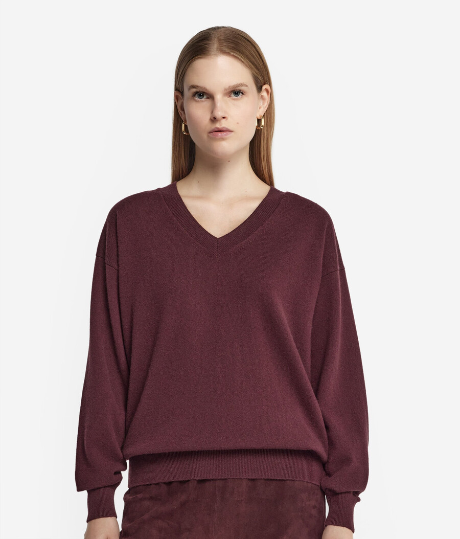 maglione con scollo a v in cashmere ultra morbido