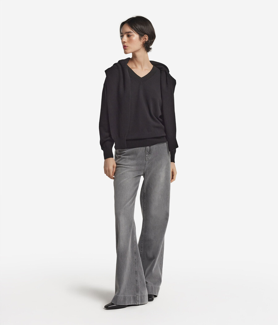 maglione con scollo a v in cashmere ultra morbido