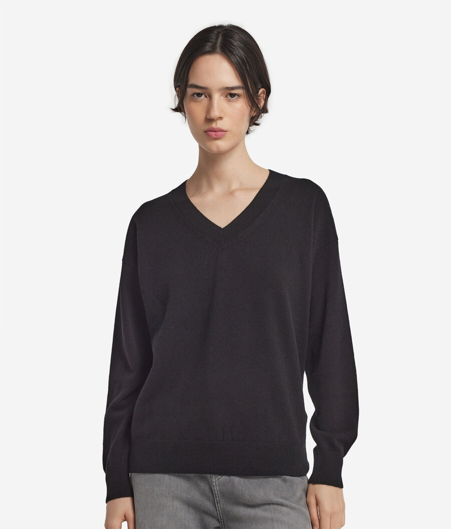 maglione con scollo a v in cashmere ultra morbido