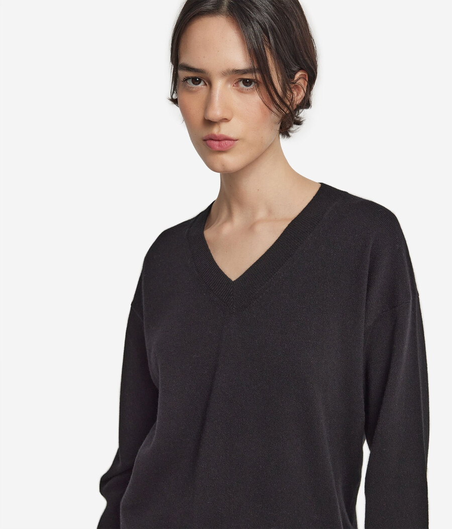 maglione con scollo a v in cashmere ultra morbido