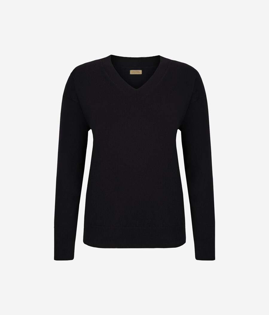 maglione con scollo a v in cashmere ultra morbido