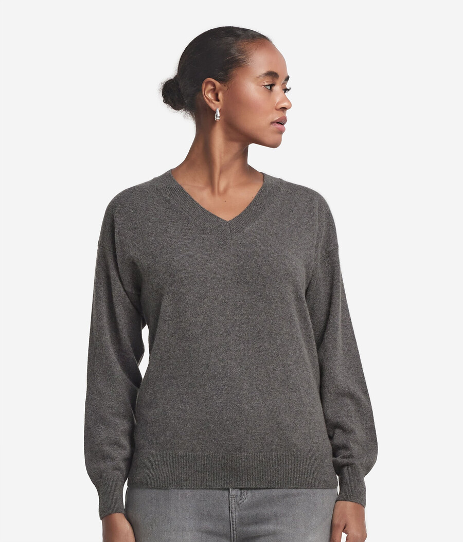 maglione con scollo a v in cashmere ultra morbido