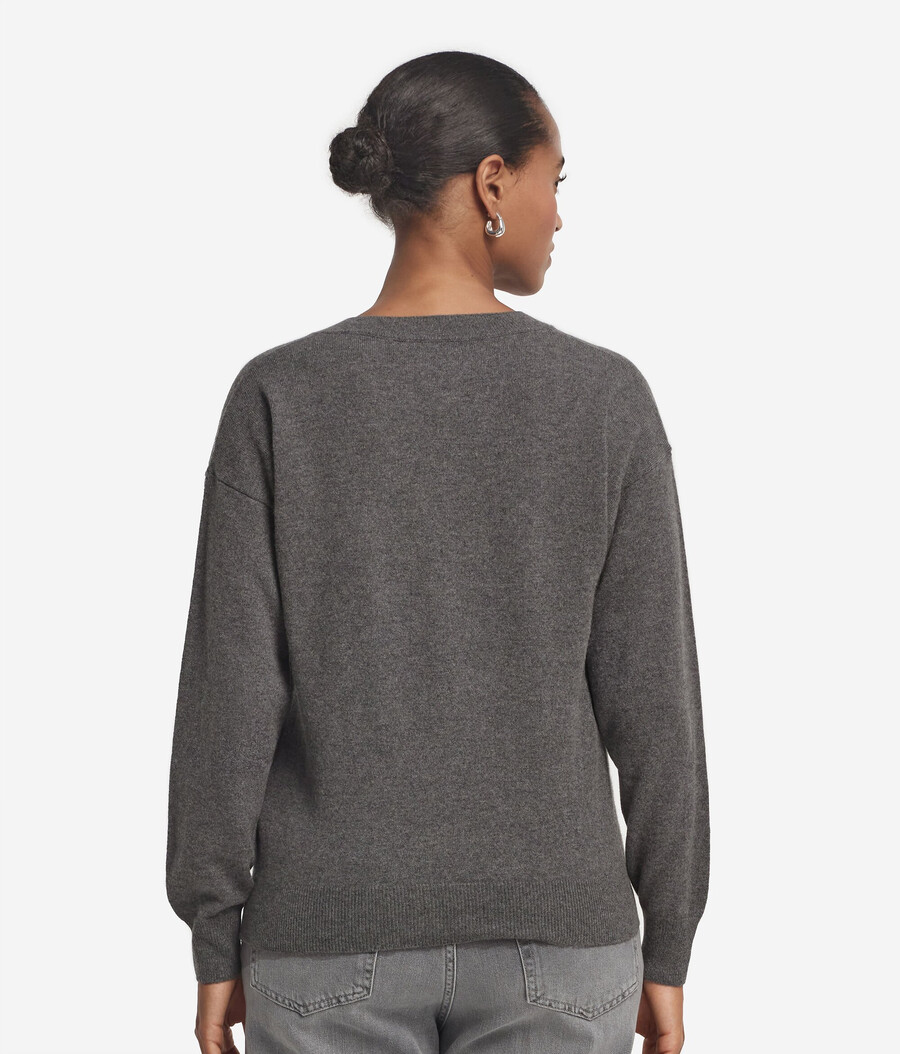 maglione con scollo a v in cashmere ultra morbido