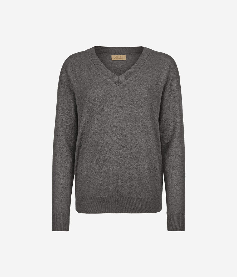 maglione con scollo a v in cashmere ultra morbido
