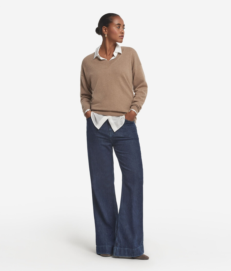 maglione con scollo a v in cashmere ultra morbido
