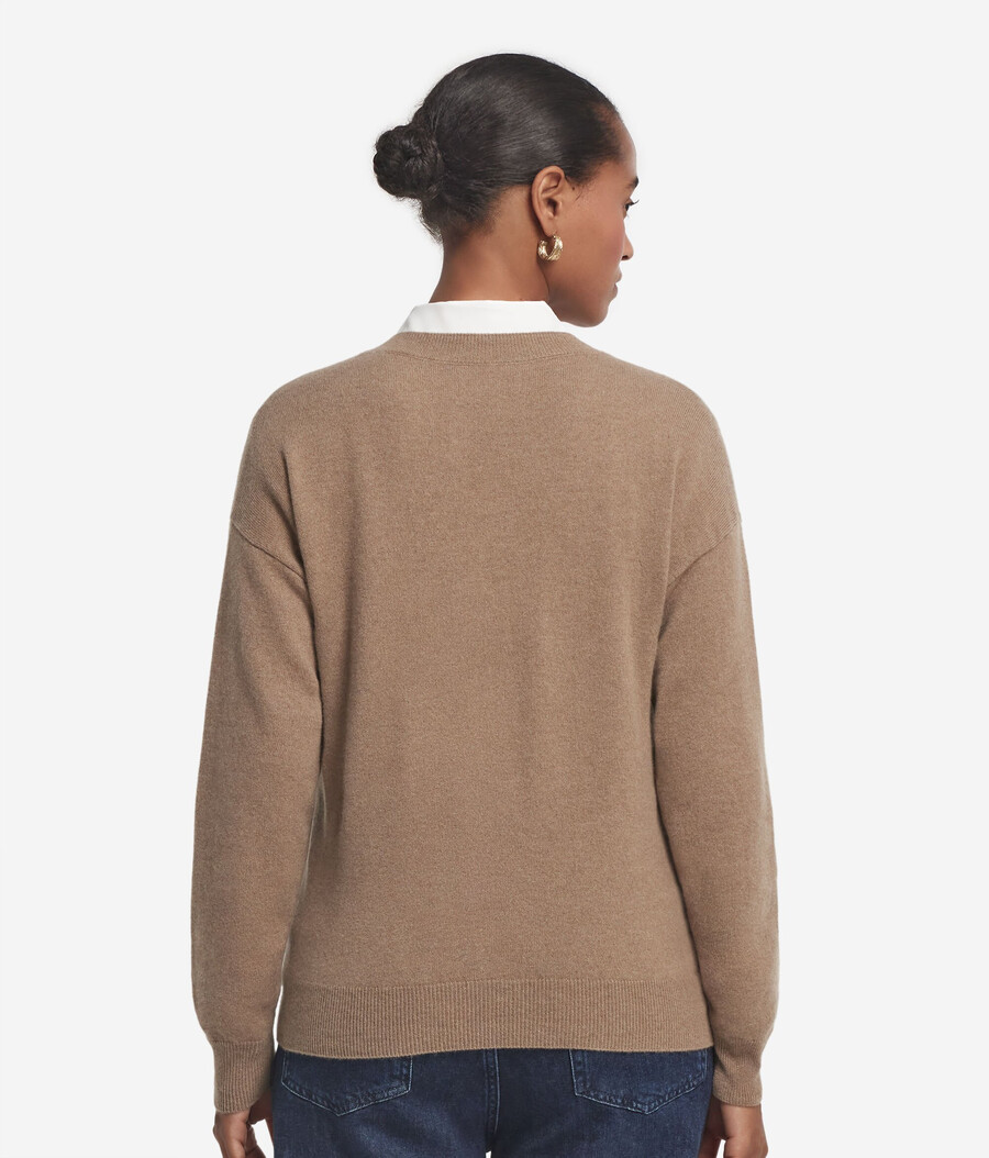 maglione con scollo a v in cashmere ultra morbido