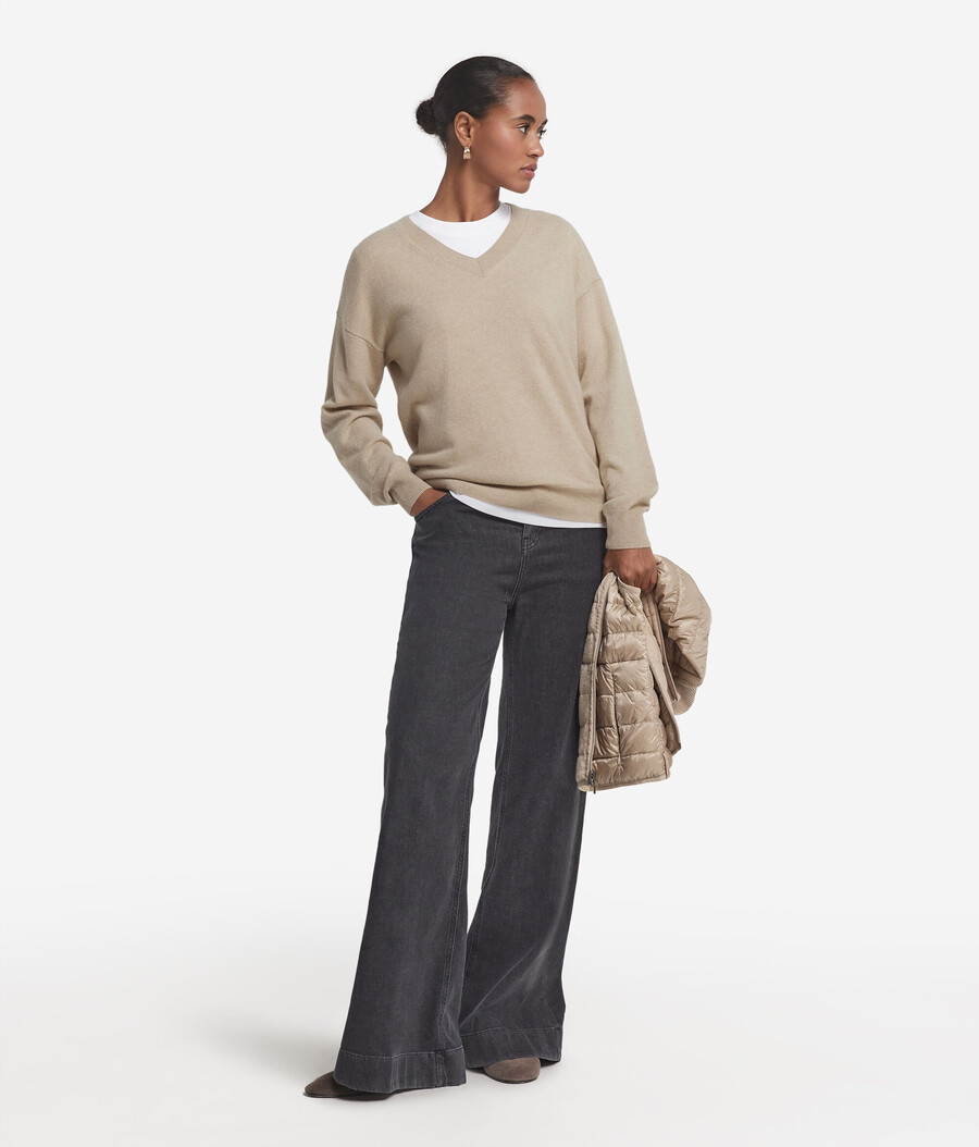 maglione con scollo a v in cashmere ultra morbido