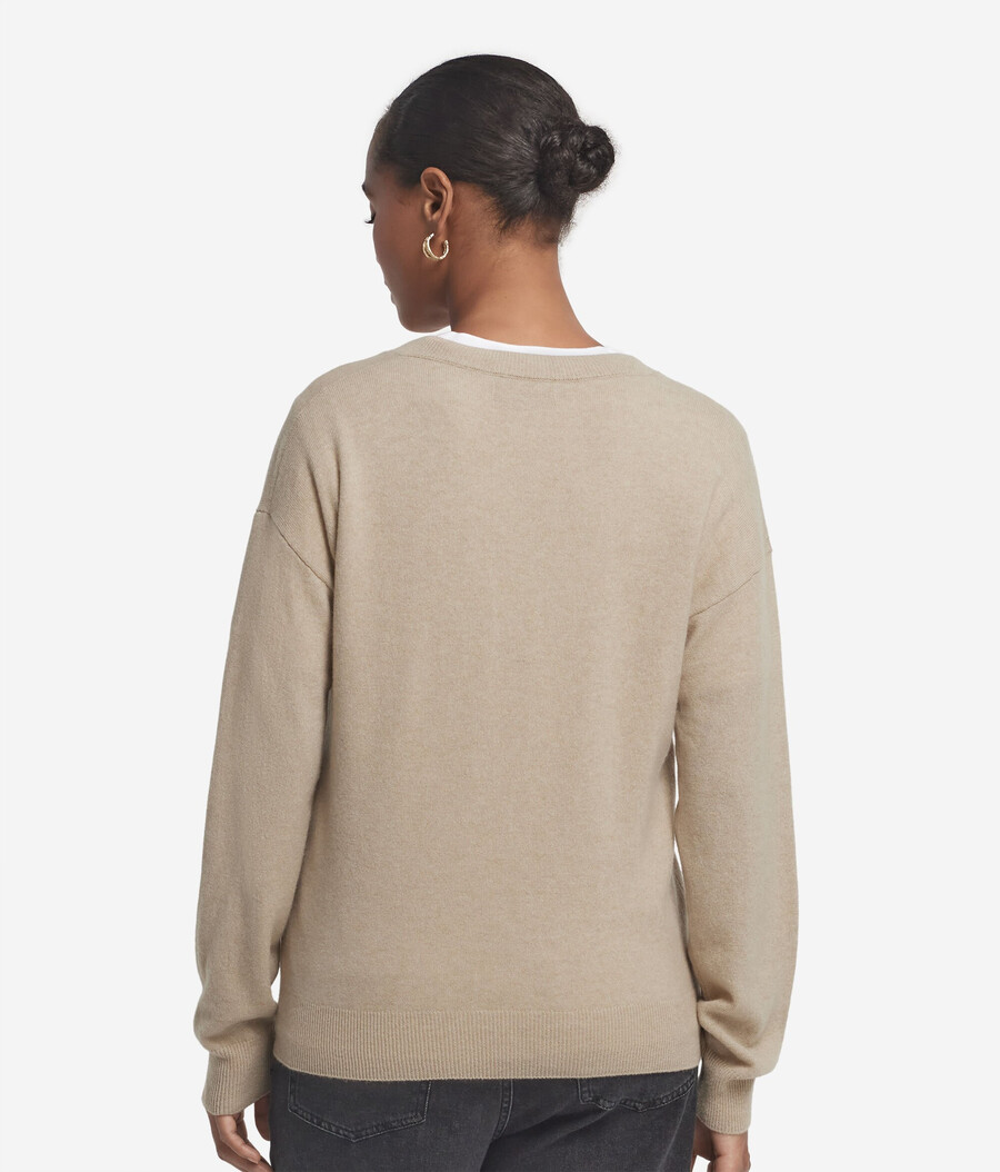 maglione con scollo a v in cashmere ultra morbido