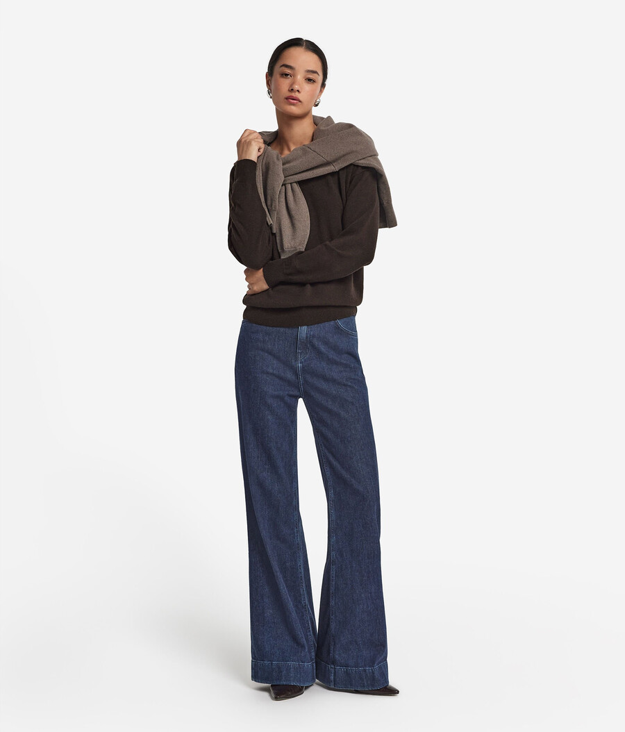 maglione con scollo a v in cashmere ultra morbido