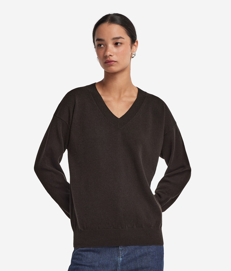 maglione con scollo a v in cashmere ultra morbido