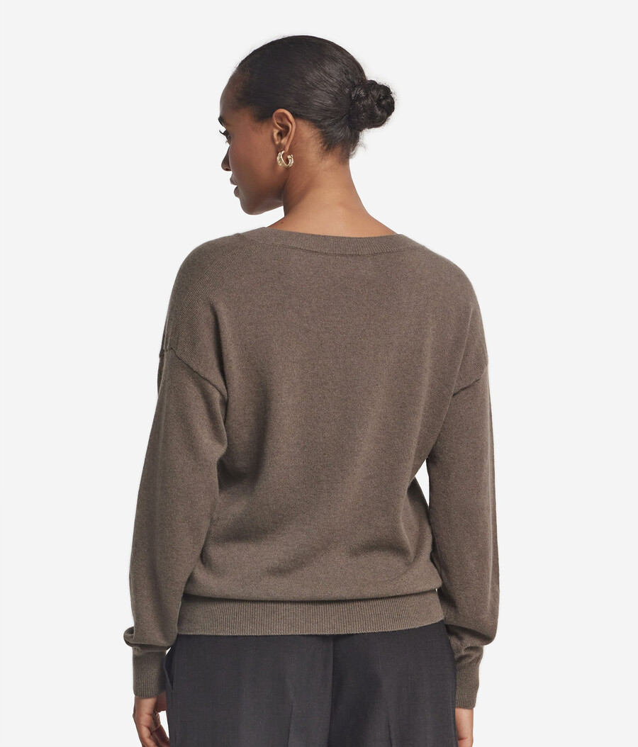 maglione con scollo a v in cashmere ultra morbido