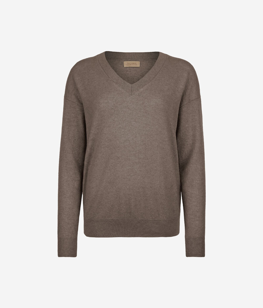 maglione con scollo a v in cashmere ultra morbido