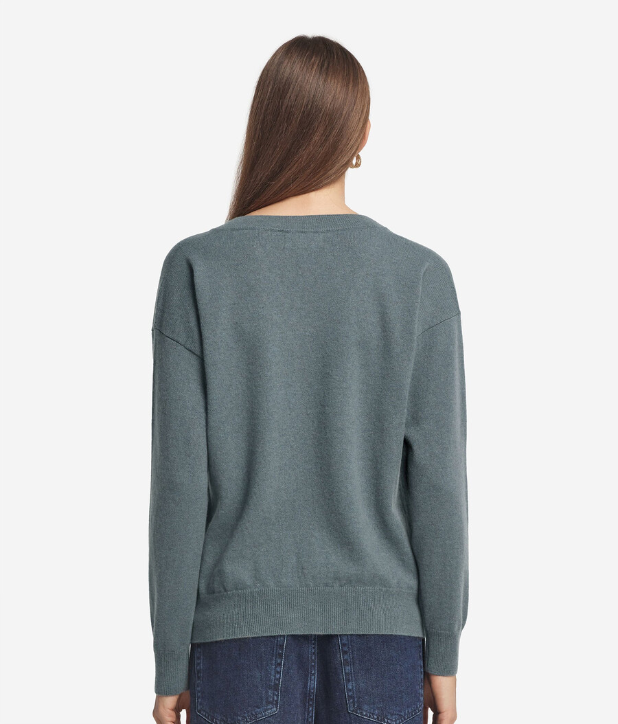 maglione con scollo a v in cashmere ultra morbido