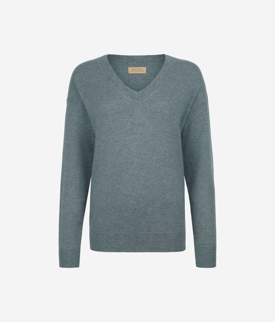 maglione con scollo a v in cashmere ultra morbido