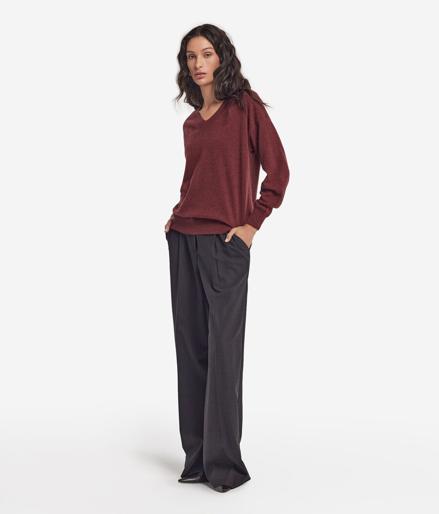 maglione con scollo a v in cashmere ultra morbido