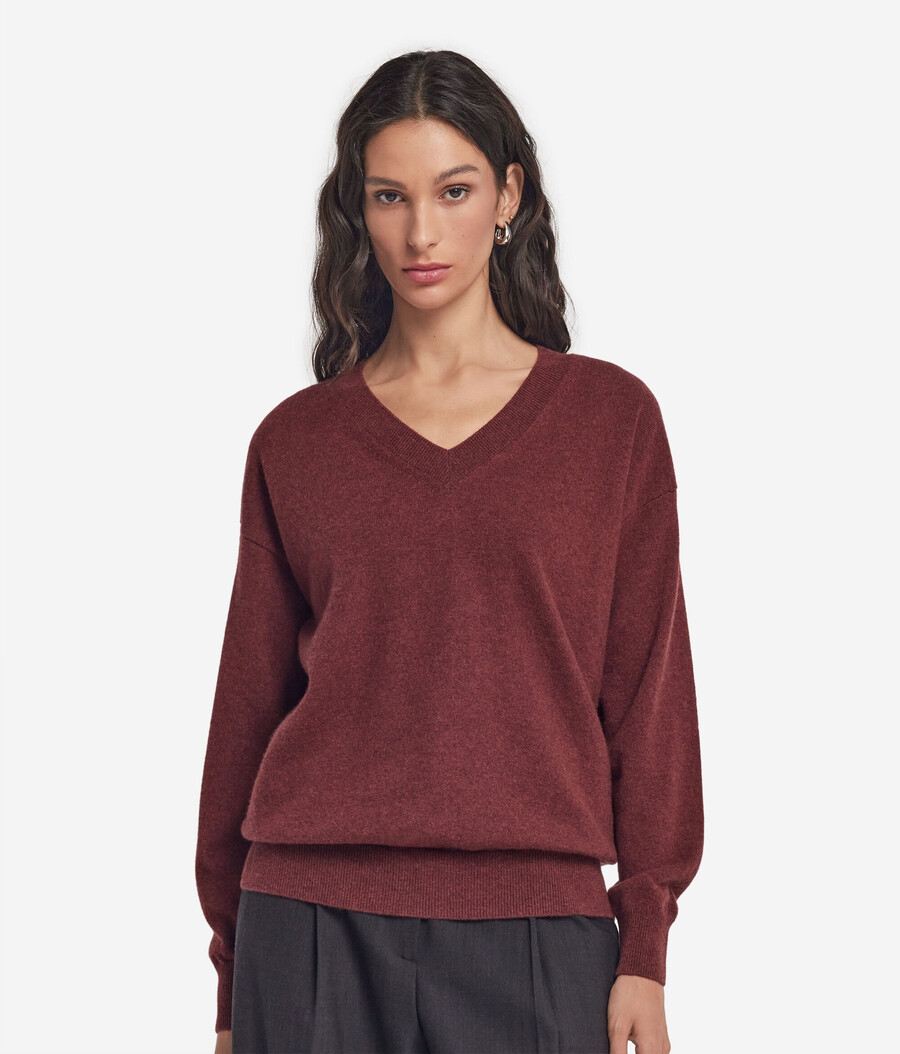 maglione con scollo a v in cashmere ultra morbido