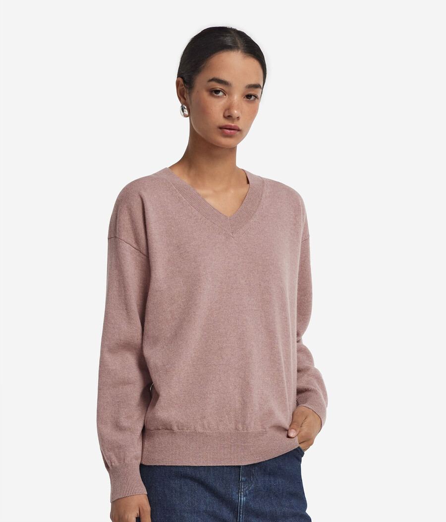 maglione con scollo a v in cashmere ultra morbido