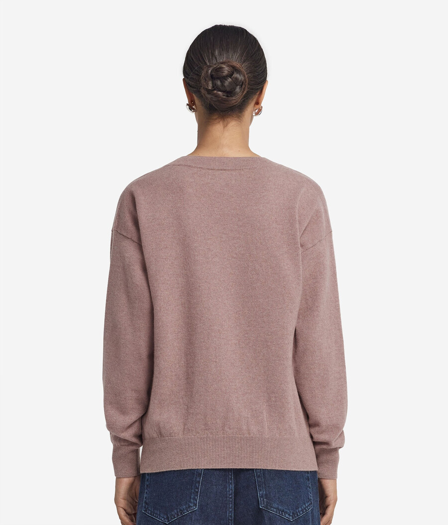 maglione con scollo a v in cashmere ultra morbido
