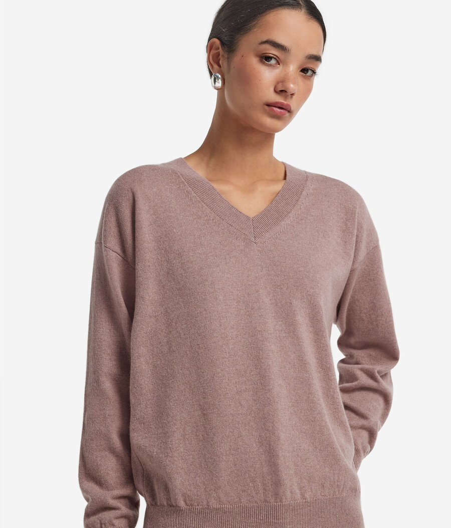 maglione con scollo a v in cashmere ultra morbido