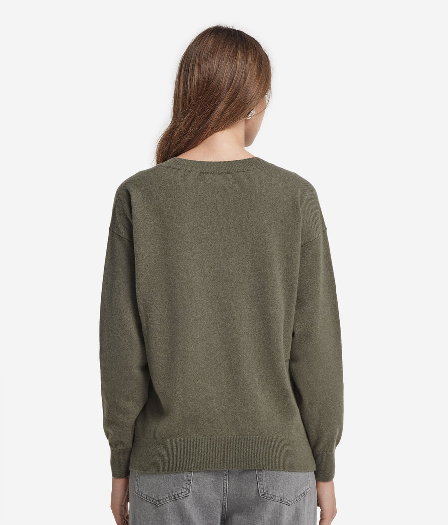 maglione con scollo a v in cashmere ultra morbido